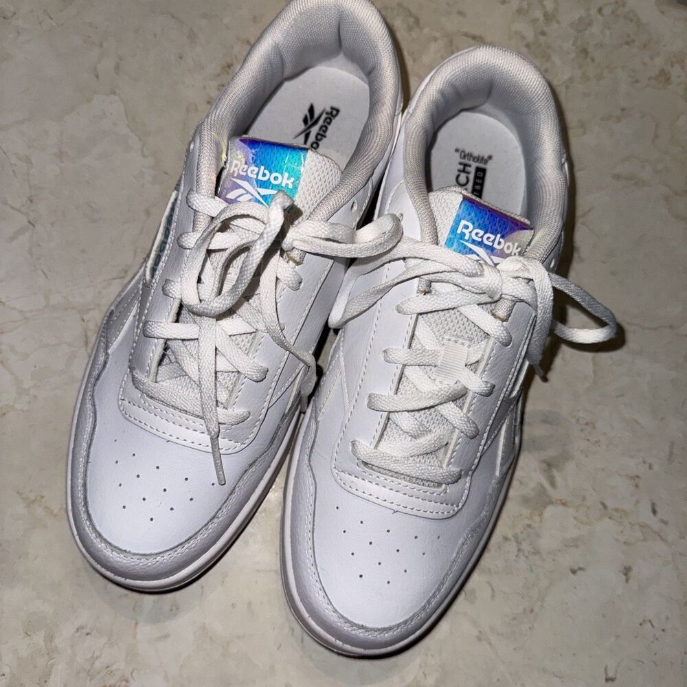 REEBOK sneakers COURT ADVANCE 7.5 holographic logo gym shoe ortholite memorytech